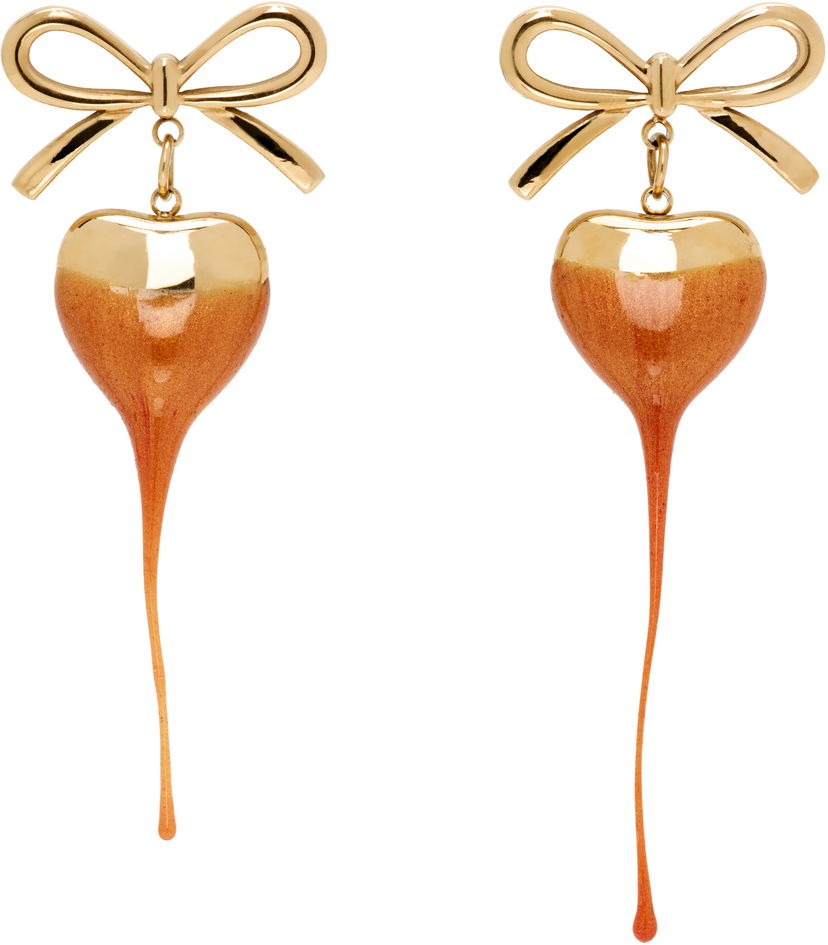 Сережки Ottolinger Ottolinger Bow Heart Drop Earrings Помаранчевий | 12590072501