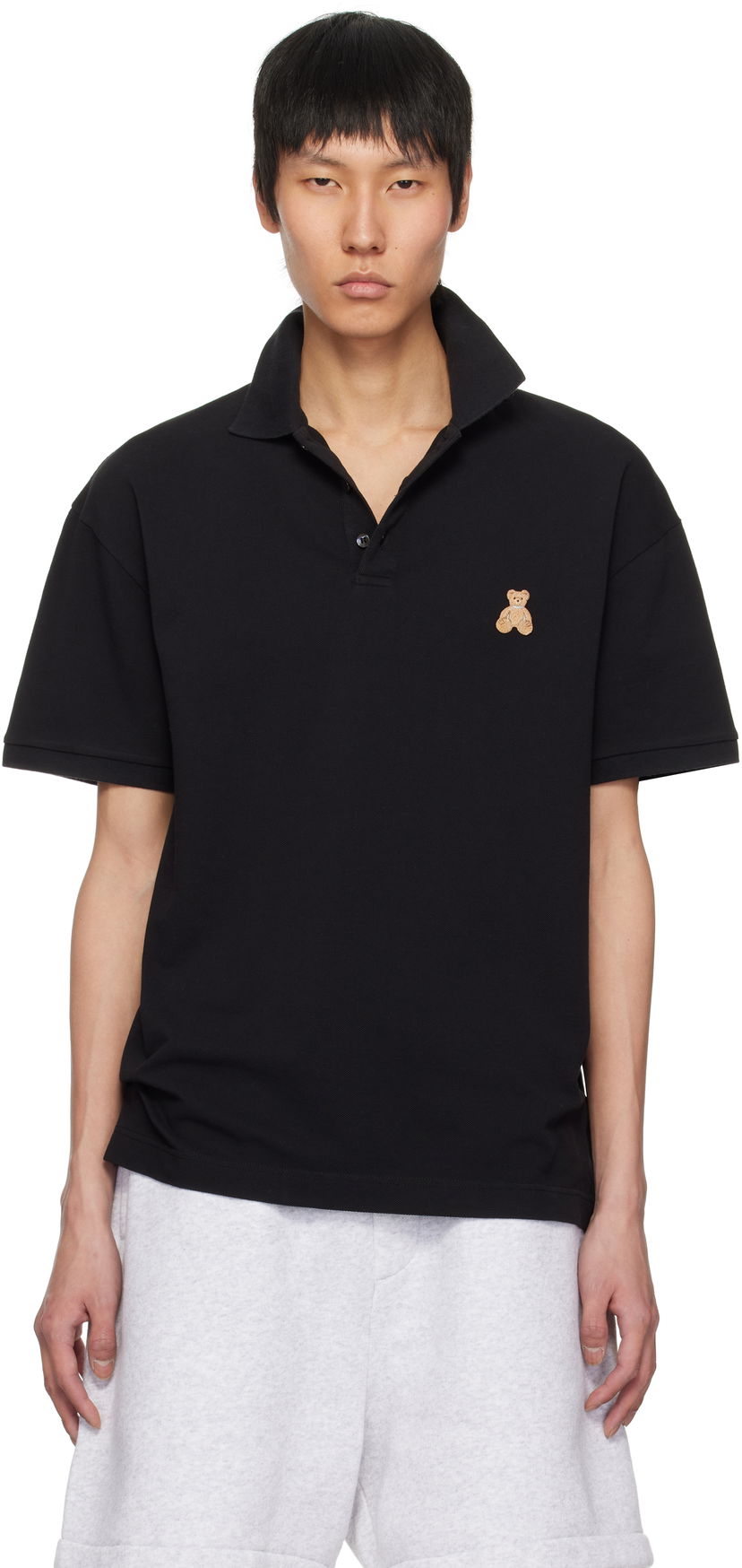 Сорочка поло Palm Angels Palm Angels 'Bear in Mind' Polo Shirt чорний | PMGB029S25FAB0011060