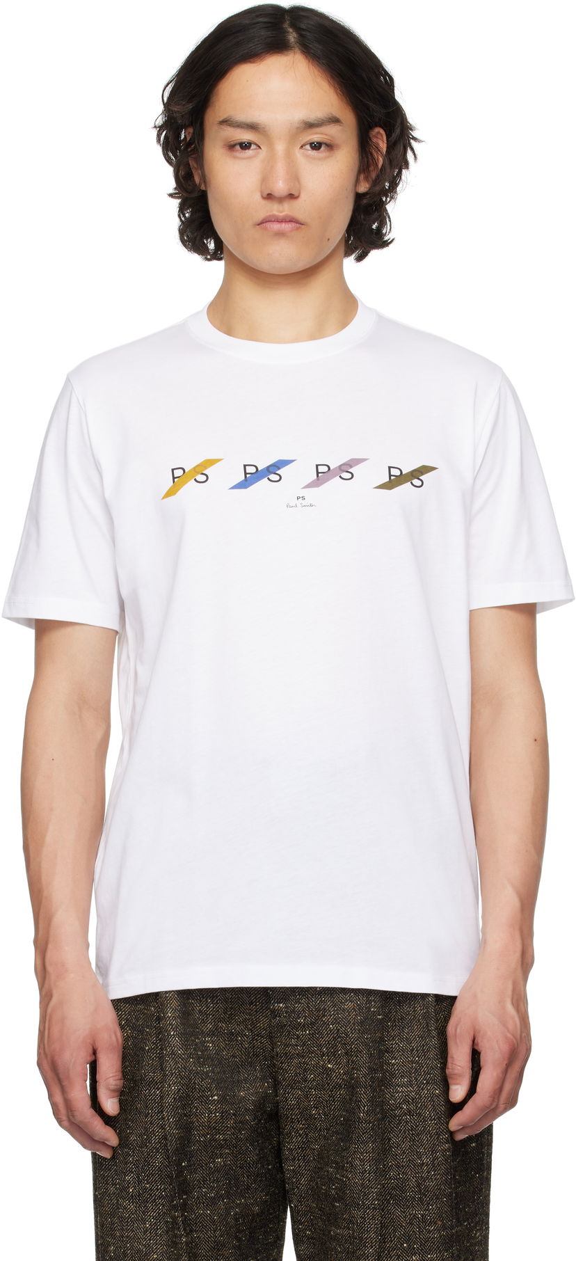 Футболка Paul Smith PS Paul Smith 'PS' Row Multi T-Shirt білий | M2R-011R-PP5082-01