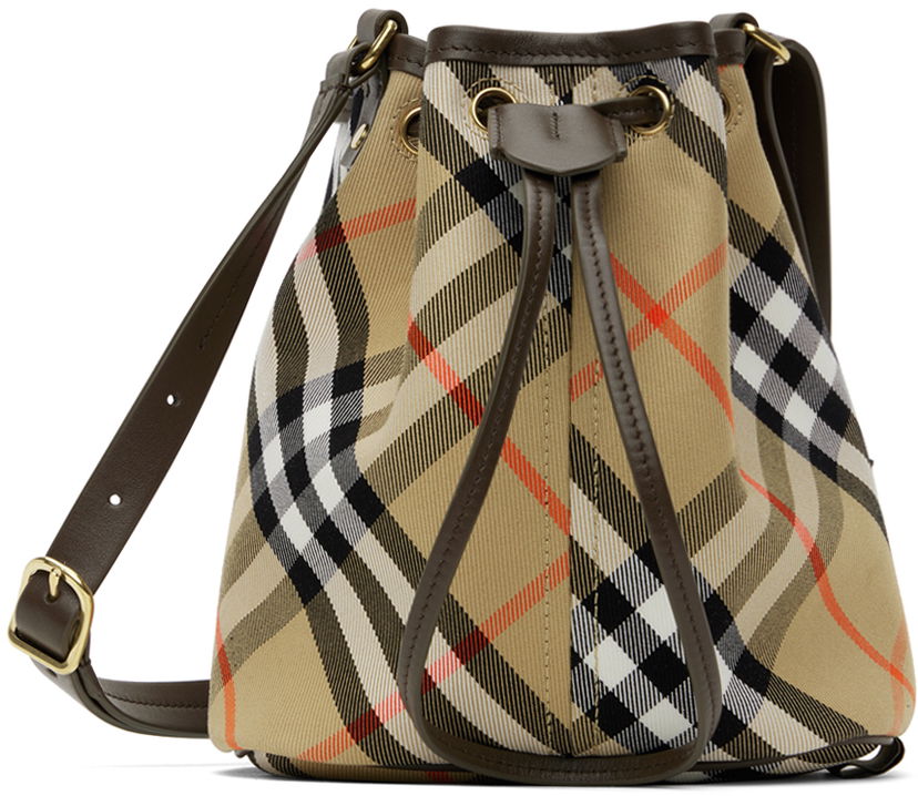 Сумка Burberry Drawstring Check Bag бежевий | 8093804