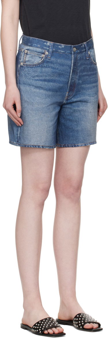 Шорти rag & bone Rag & Bone Miramar Terry Kaia Shorts Синій | WCW25S90008200, 4