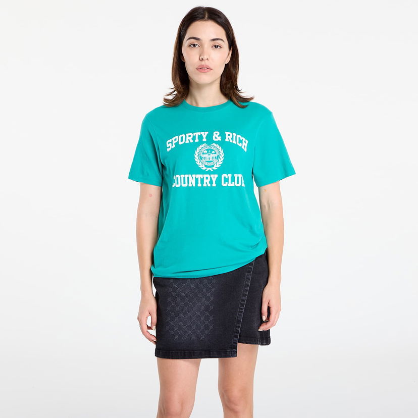 Футболка Sporty & Rich Varsity Crest Soft T-Shirt UNISEX Spring Green Зелений | TO089625218GR37