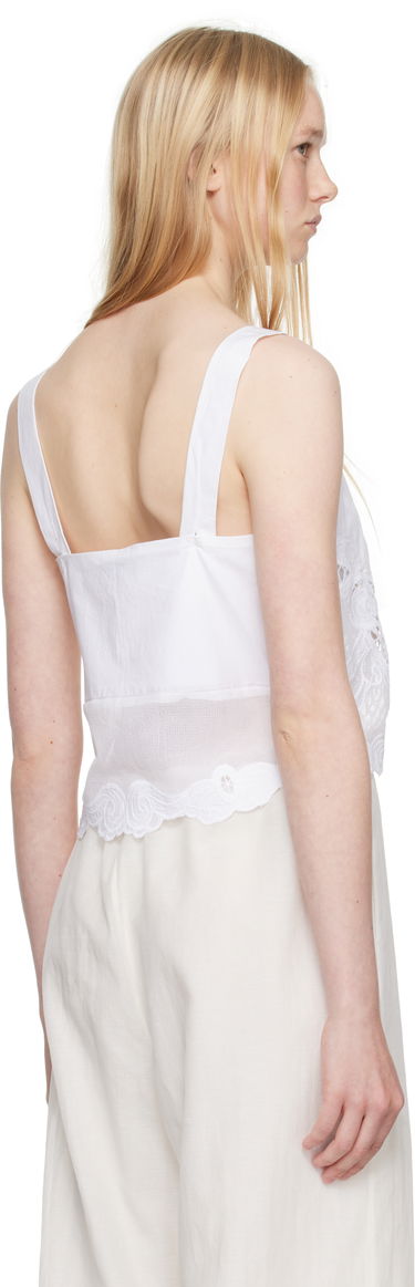 Кроп-топи rag & bone Rag & Bone Clem Lace-Trim Poplin Tank Top білий | WAW25SA036LA36, 2