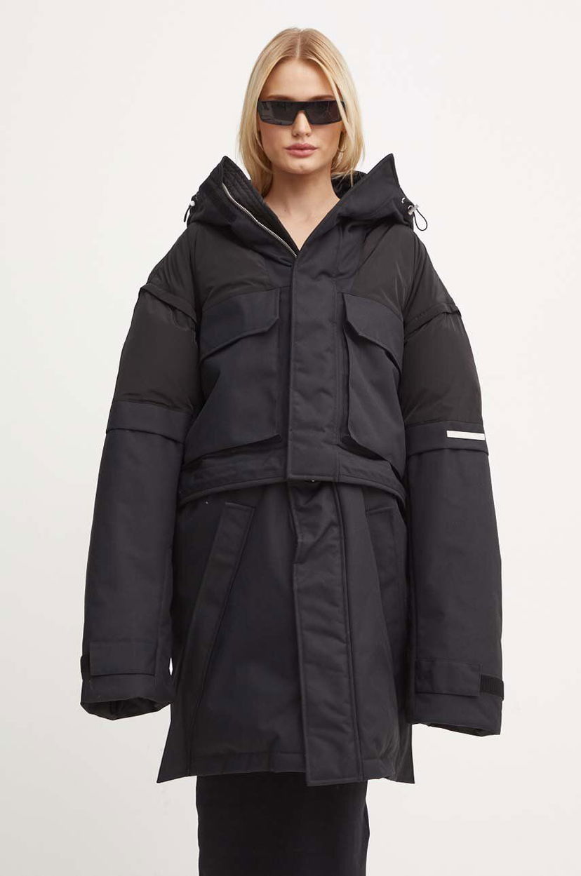 Парка HELIOT EMIL Layered Hooded Puffer Parka чорний | HE.02.098.BLK01