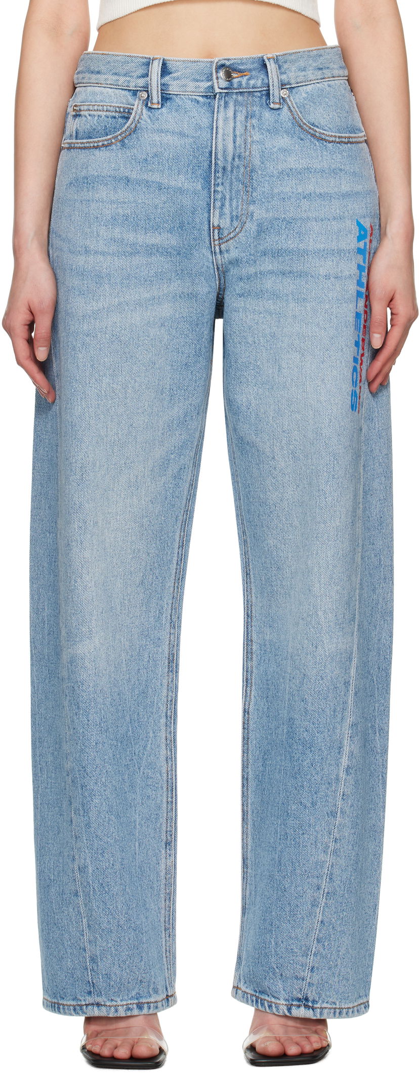 Джинси Alexander Wang Alexander Wang Logo Balloon Jeans Синій | 4DC2254767