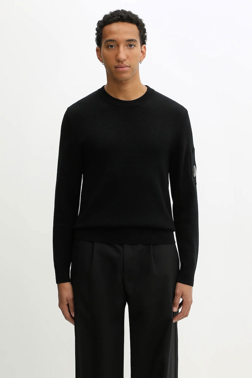 Cветр C.P. Company Crew Neck Wool Blend Sweater чорний | 19CMKN200A006595A