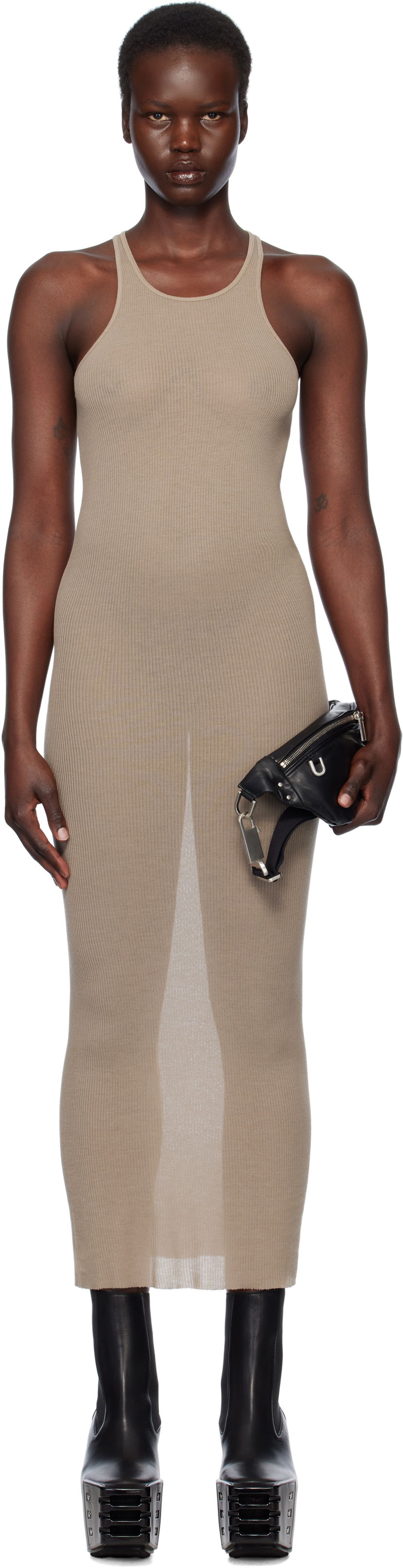 плаття Rick Owens Rick Owens Hollywood Tank Maxi Dress бежевий | RP01E7549 RC
