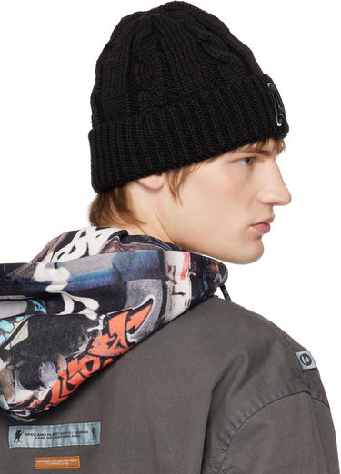 Шапка AAPE by A Bathing Ape A Bathing Ape Aape Main Knit Beanie with Logo чорний | AAPHTM5288XXNBKX, 2