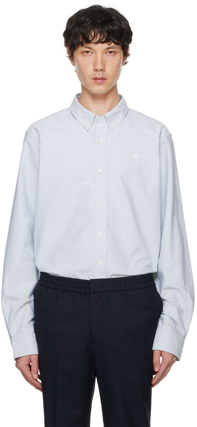 Сорочка AMI Paris Blue Classic Fit Shirt Сірий | USH060.CO0031