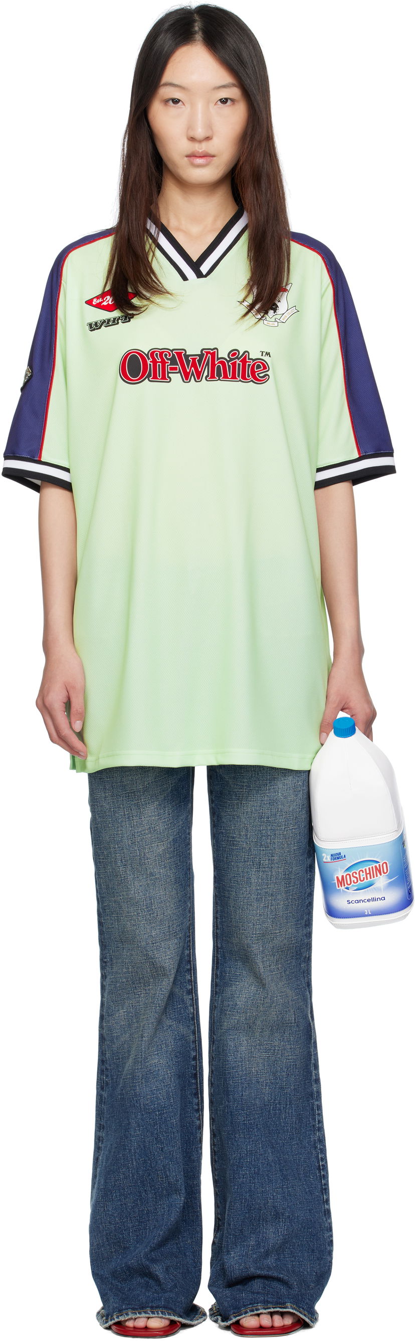 Футболка Off-White Off-White Soccer T-Shirt Зелений | OWDH008S25JER0011427