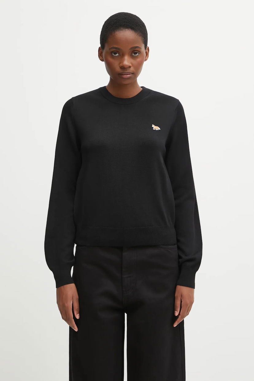 Cветр MAISON KITSUNÉ Baby Fox Merino Regular Sweater чорний | PW00801KT1181