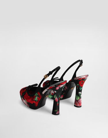 Аксесуари Dolce & Gabbana Dolce & Gabbana Satin Slingbacks With Floral Print Різнокольоровий | CG0927AD645HN5PD, 2