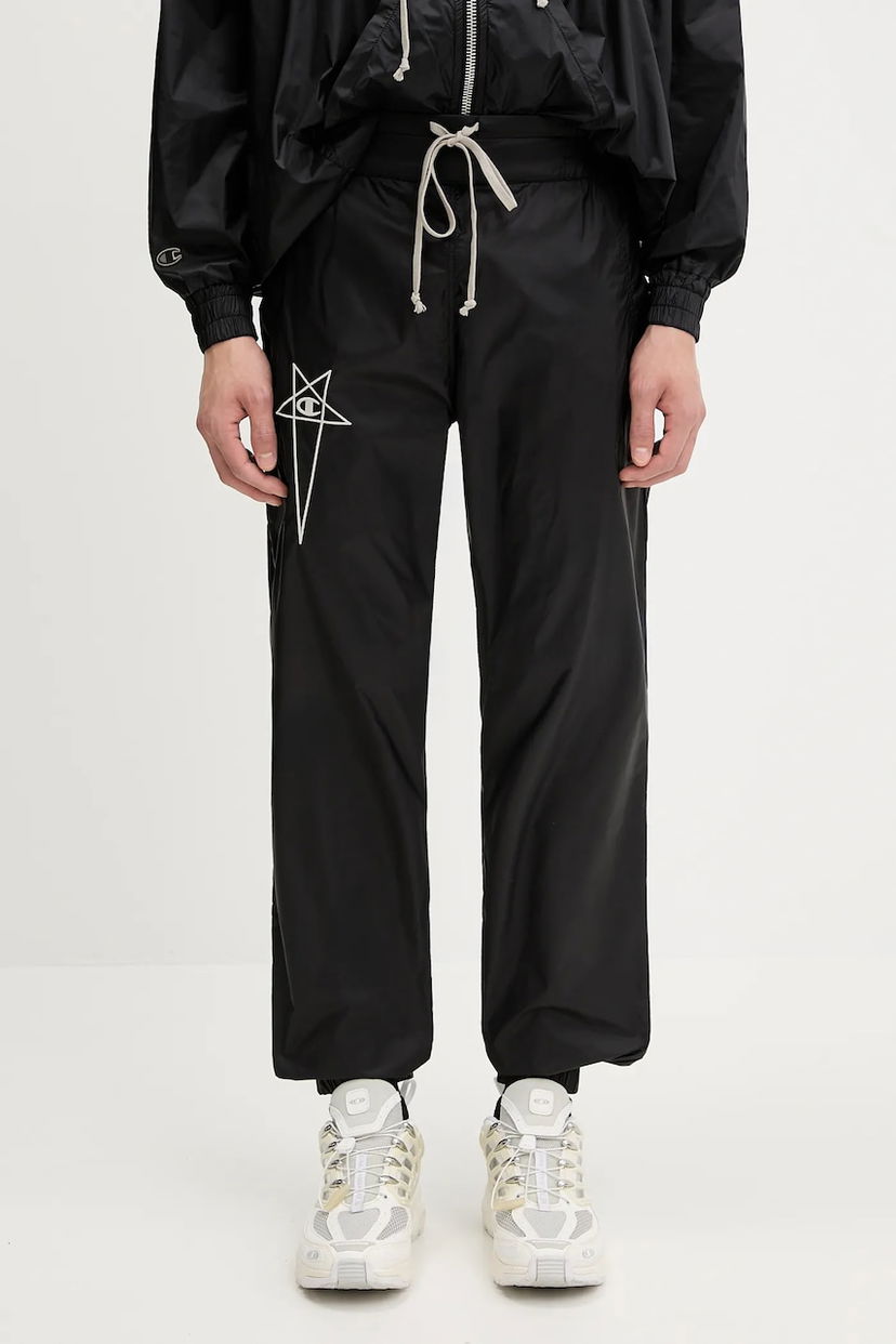 Спортивні штани Rick Owens Rick Owens DRKSHDW Woven Joggers with Applique чорний | CM01E1686.CHNY