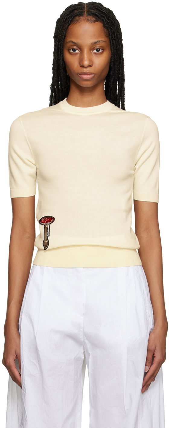 Футболка LANVIN Embroidered Crewneck T-Shirt бежевий | RW-POY014-K005-P23