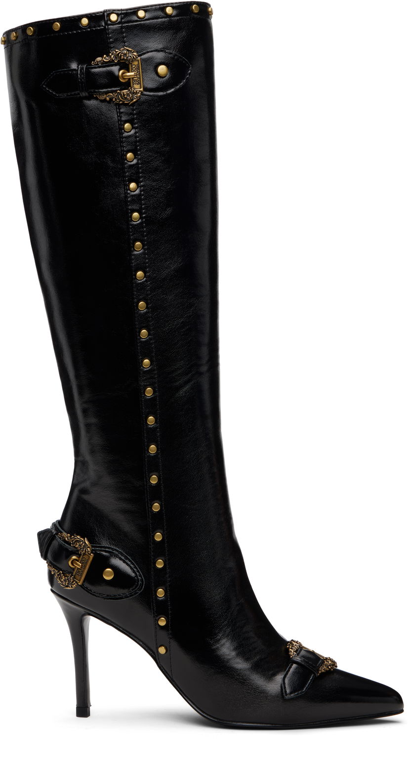 Кросівки та взуття Versace Versace Jeans Couture Couture1 Scarlett Knee-High Boots чорний | E79VA3S58_EZSC35