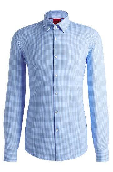 Сорочка BOSS Slim Fit Performance-Stretch Printed Shirt Синій | 50539731
