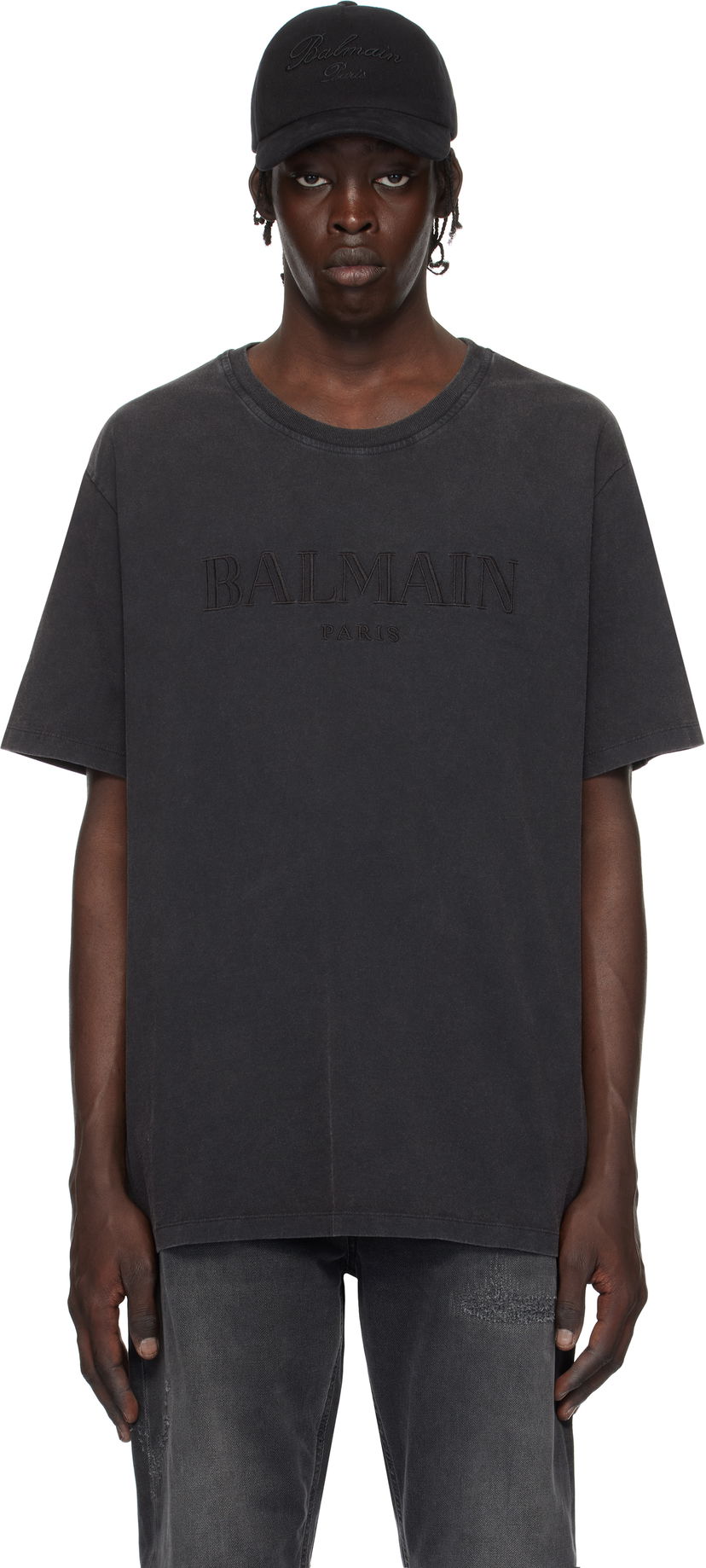 Футболка Balmain Loose Vintage Embroidery T-Shirt чорний | DH1EG010BC72