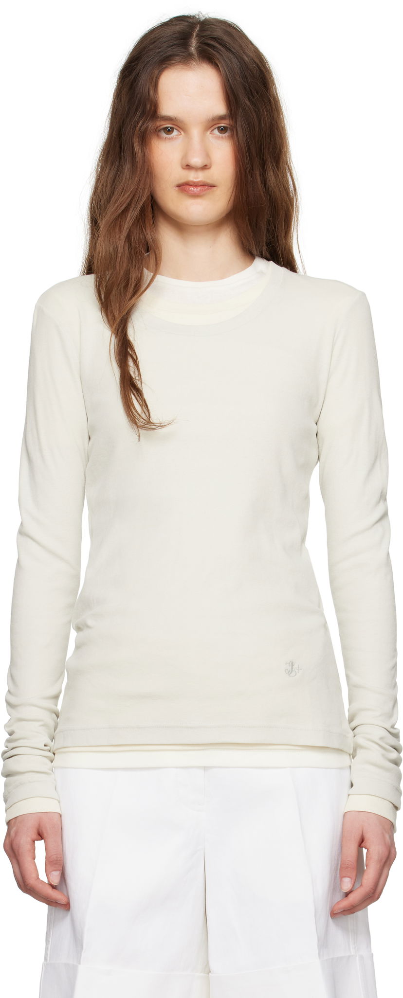 Cветр Jil Sander Jil Sander '3 Layers' Long Sleeve T-Shirt Set білий | J40FV0104_JTN356