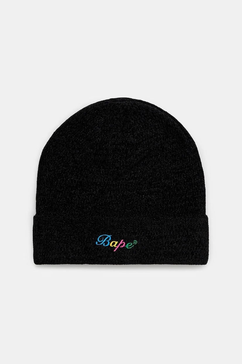 Шапка BAPE A Bathing Ape Knitted Beanie чорний | 1K80281002