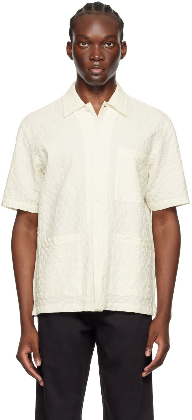 Сорочка Universal Works Universal Works Island Short Sleeve Shirt білий | P3063