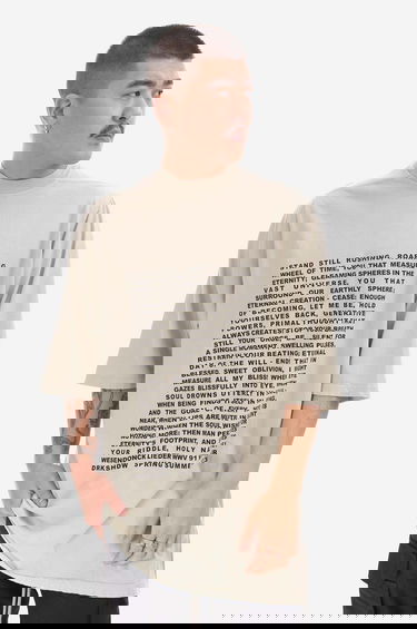 Футболка Rick Owens Knit Jumbo Short Sleeve T-Shirt with Wesendonck Lieder Wagner Print from DRKSHDW Spring Summer 2023 Collection бежевий | DU01C6274.RNEP3.PEARL, 3