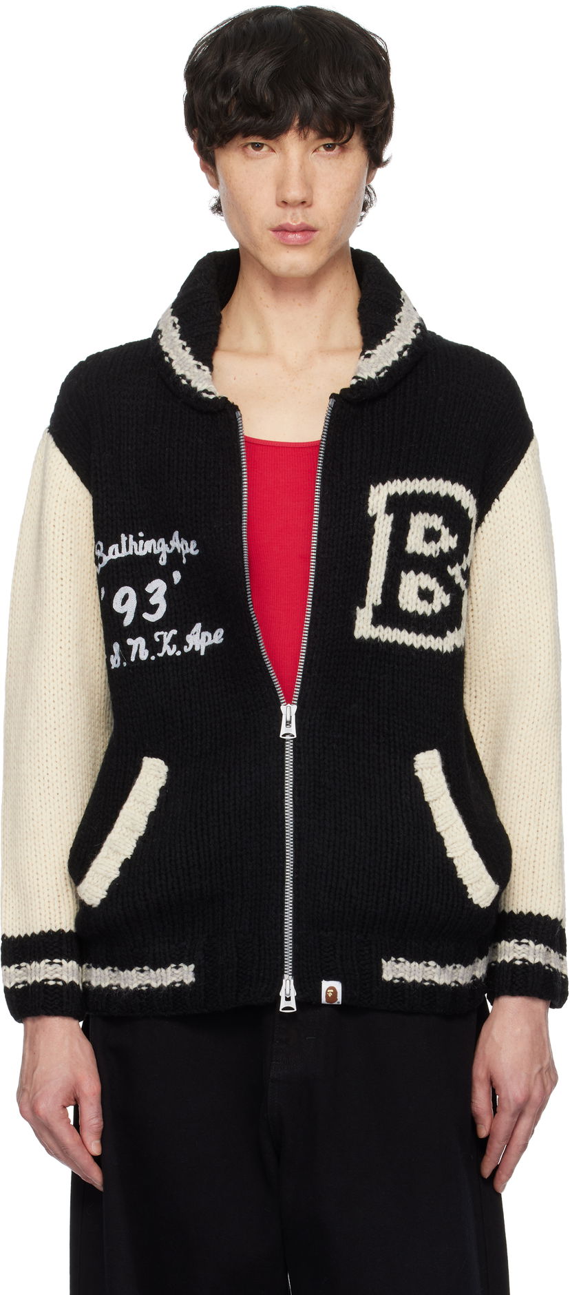 Cветр BAPE A Bathing Ape Cowichan Knit Cardigan чорний | 001KNK801002M