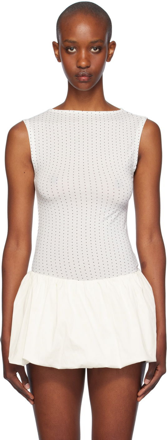 плаття Miaou Miaou Kelly Dotted Peplum Top білий | 7185TJBBKD
