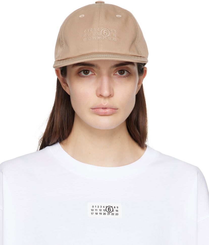 Кепка Maison Margiela MM6 Numeric Signature Cap бежевий | SH0TC0002 S78611
