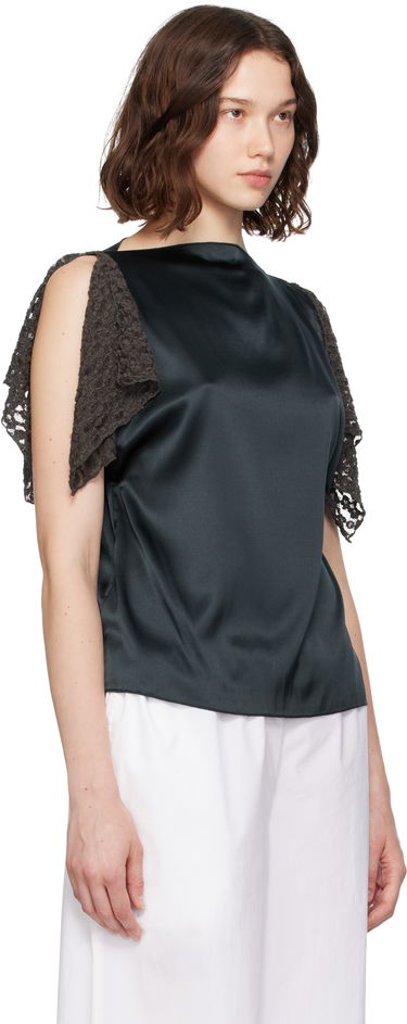 Безрукавка Baserange Baserange Olin Silk Blouse with Lace Sleeves Зелений | TOOL-SS-SU25, 1