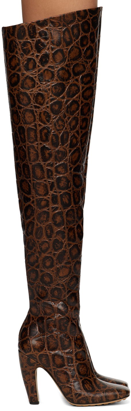 Одяг Bottega Veneta Bottega Veneta Canalazzo Over-The-Knee Boots Коричневий | 716326 V3J80