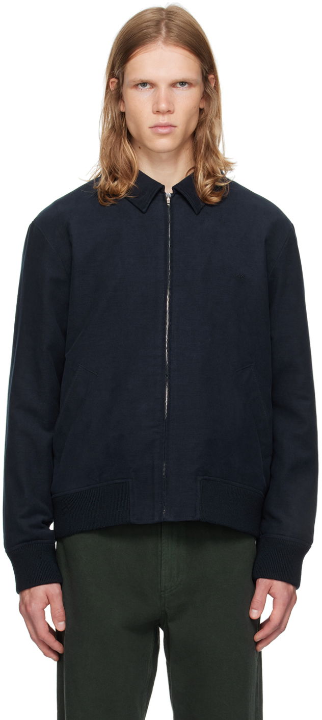 Куртка бомбер A.P.C. Navy Gilles Bomber Jacket чорний | COHAK-H02706
