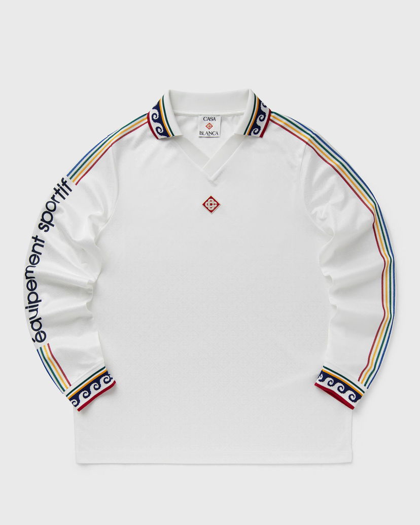 Сорочка поло Casablanca Casablanca Long Sleeve Football Shirt білий | MPS25-JTP-301-01