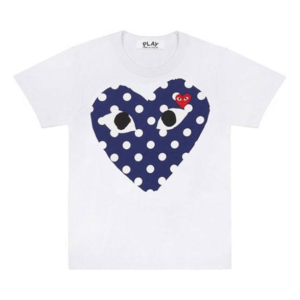 Футболка Comme des Garçons PLAY Short Sleeve T-Shirt with Graphic Print білий | AZT234