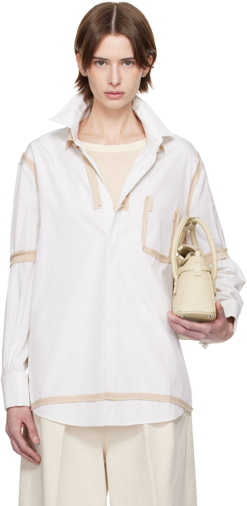 Сорочка Maison Margiela Maison Margiela Contrast Trim Shirt білий | S51DT0018 M35391