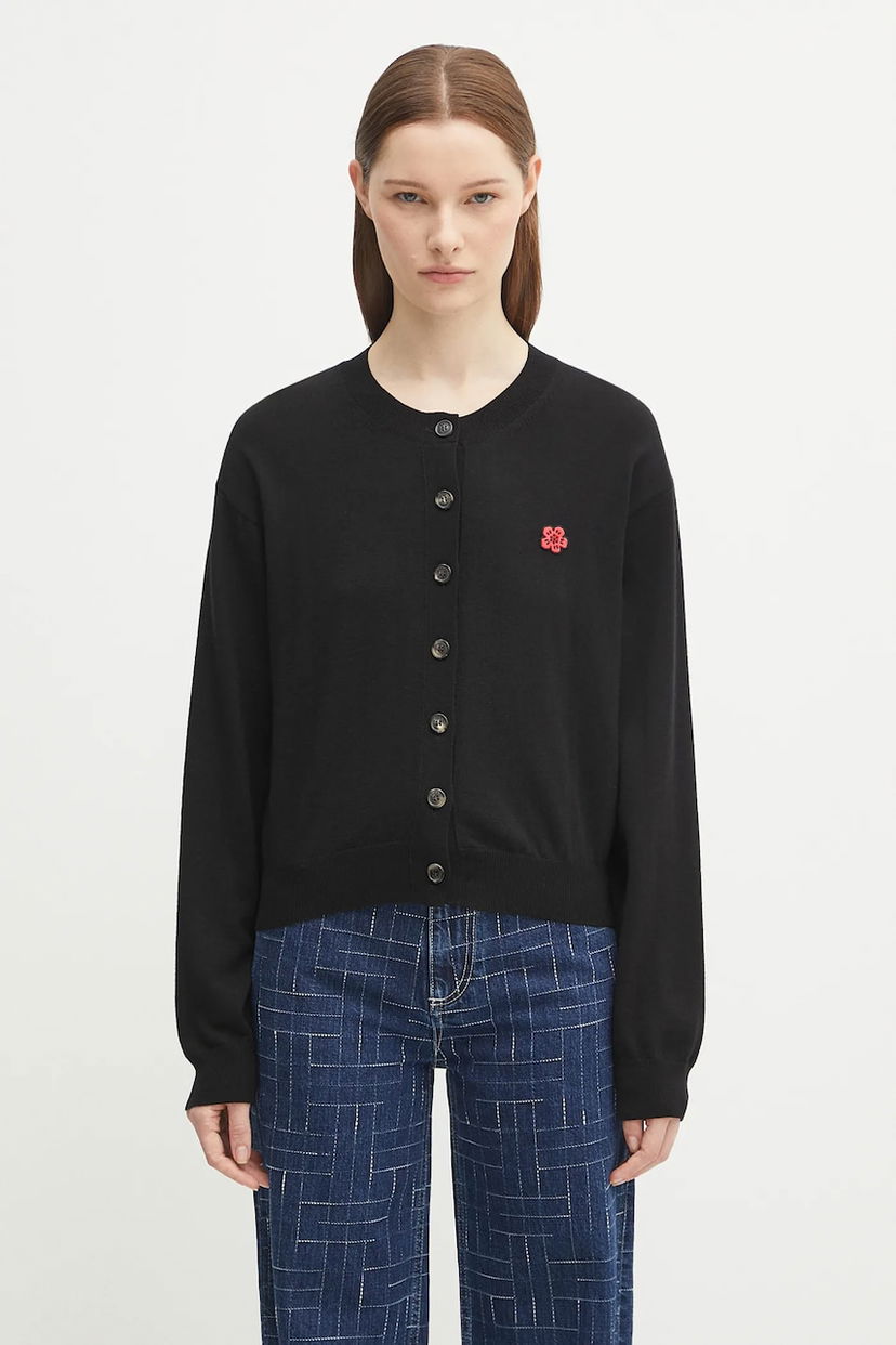 Cветр KENZO Kenzo Boke Flower Crest Crewneck Cardigan чорний | FF62CA7183LB