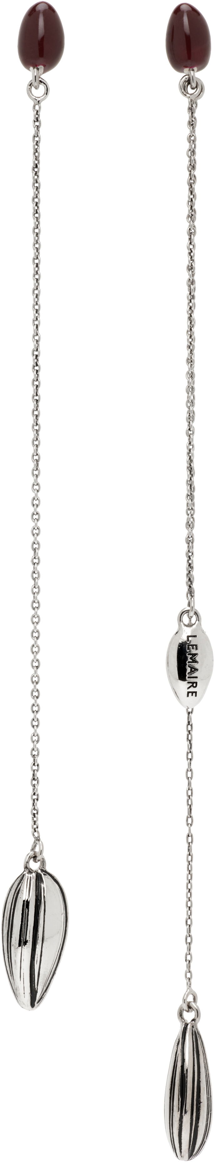 Сережки LEMAIRE Lemaire Asymmetric Sunflower Seed Earrings Бордовий | JW0033 LO036