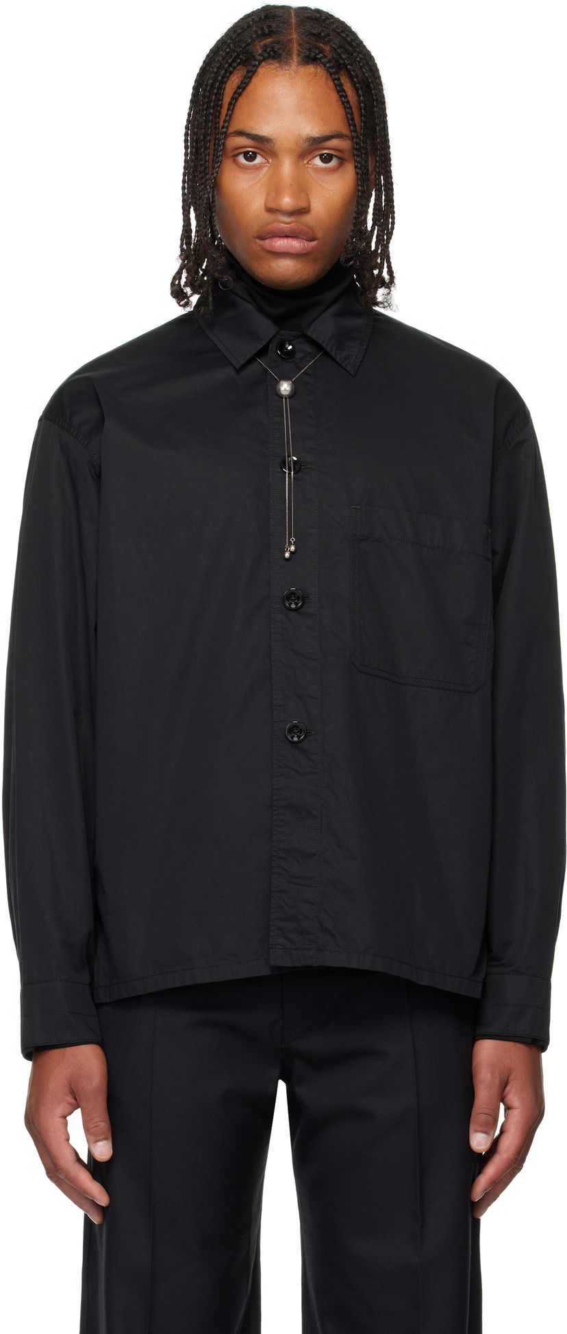 Сорочка LEMAIRE Lemaire Pyjama Shirt чорний | SH1198 LF1207
