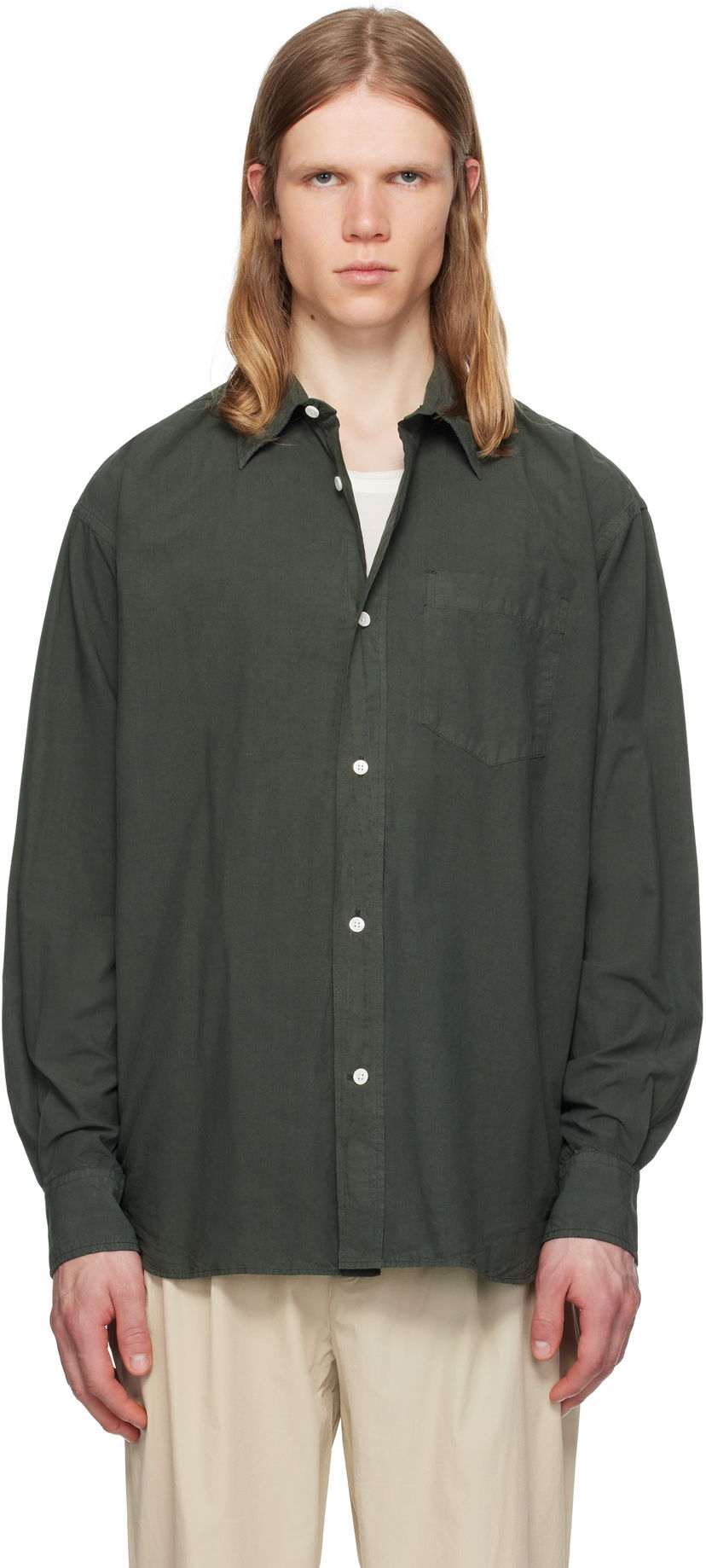 Сорочка NORSE PROJECTS Norse Projects Mo Cotton Tencel Shirt Зелений | N40-0822