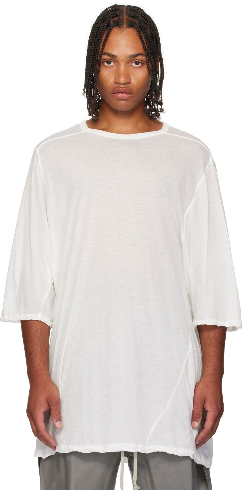 Футболка Rick Owens Rick Owens Concordians Jumbo Short Sleeve T-Shirt білий | RU02E1274 UC