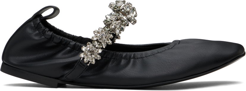 Кросівки та взуття Stella McCartney Stella McCartney Elsa Crystal Flowers Ballerina Flats чорний | 810497W1IL0