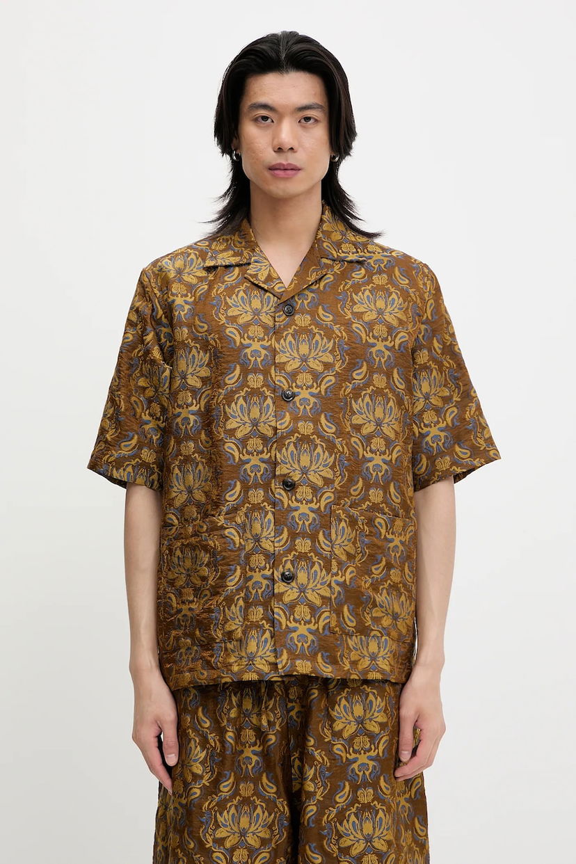 Сорочка Needles Needles x Kae Tanaka Cabana Relaxed Fit Shirt Коричневий | QV430
