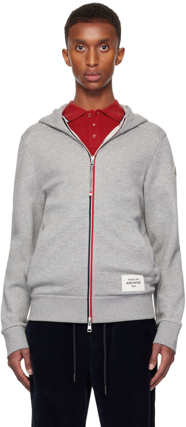 Світшоти Moncler Zip-Up Hoodie With Hood Сірий | J20918G0000489A8F