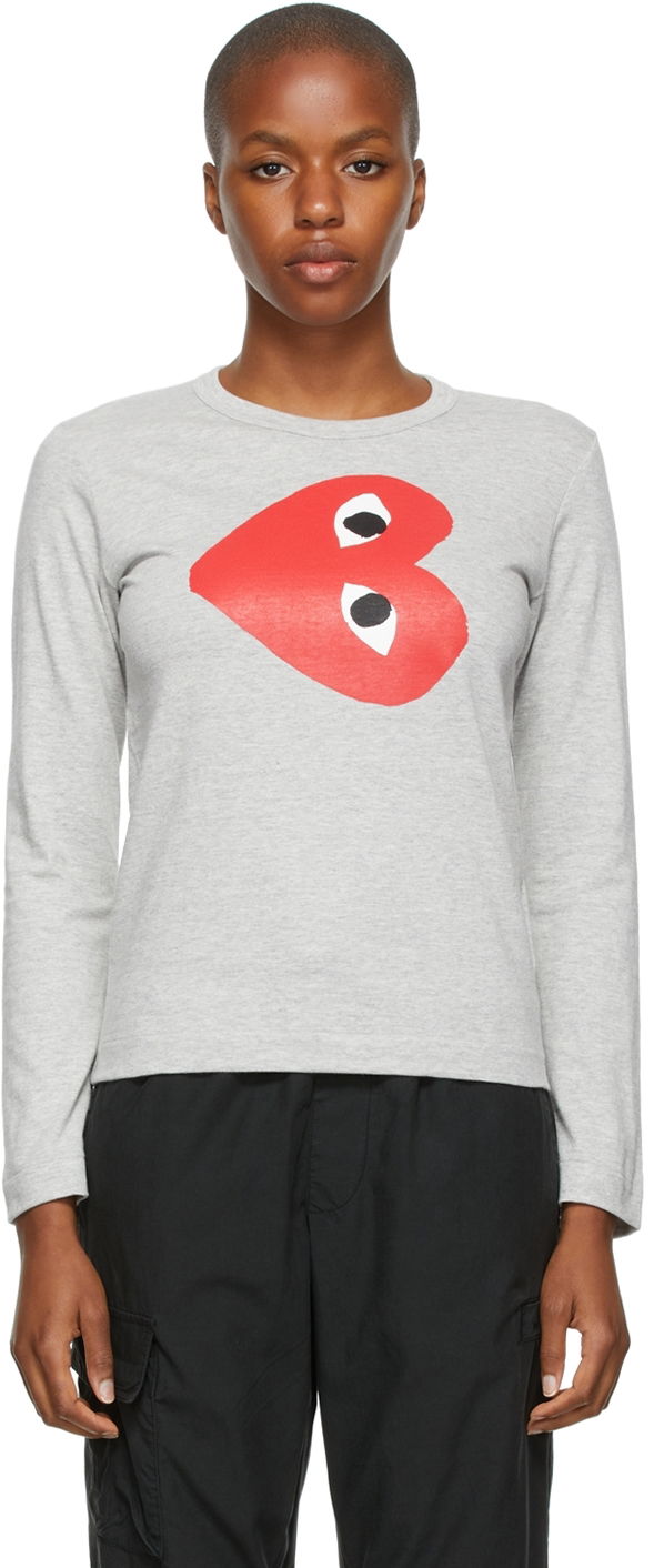 Футболка Comme des Garçons COMME des GARÇONS PLAY Rotated Heart T-Shirt Сірий | P1T267