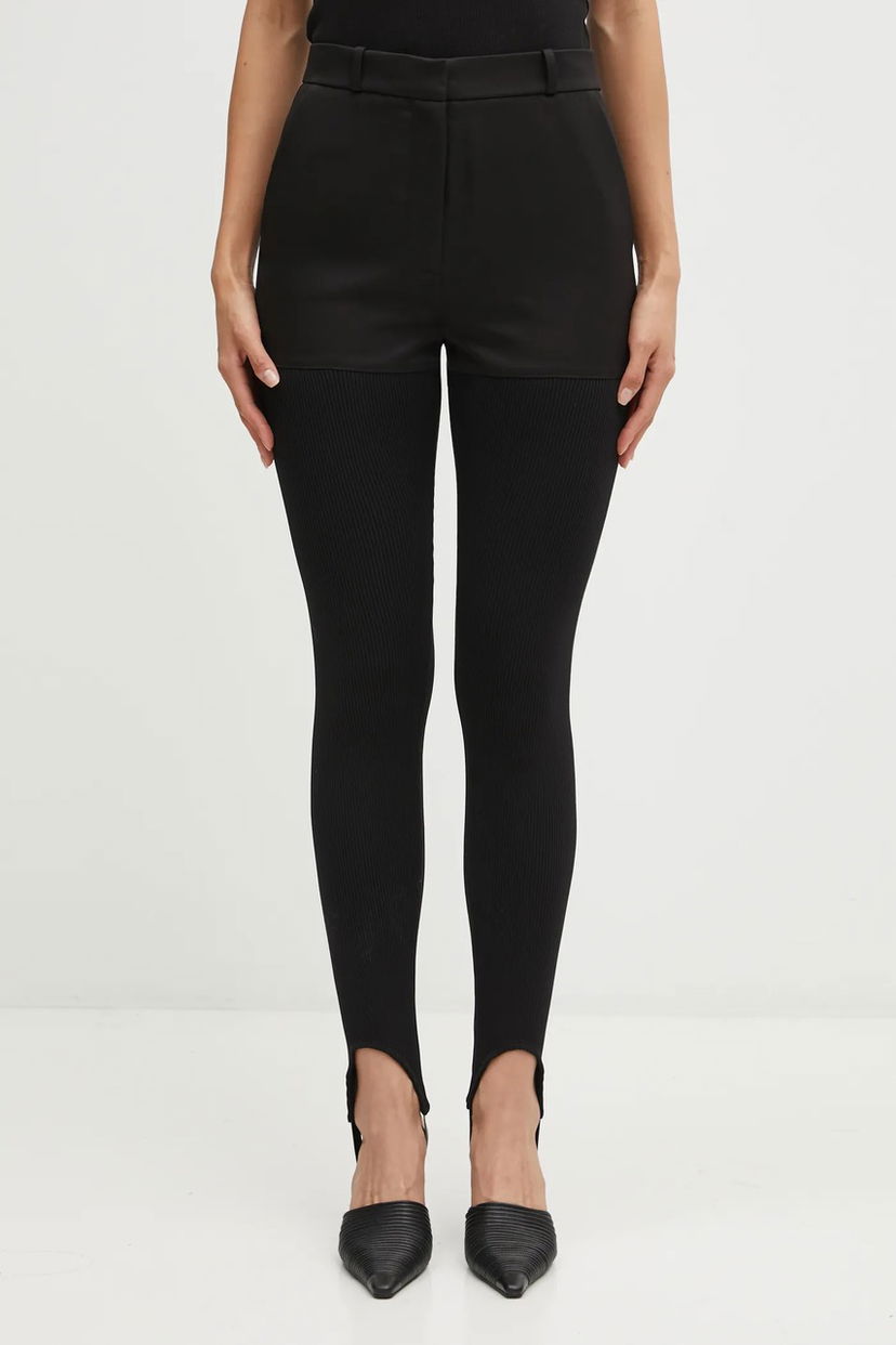 Легінси Coperni Hybrid Rib High Waist Snug Fit Stirrup Leggings чорний | COPP138F3004
