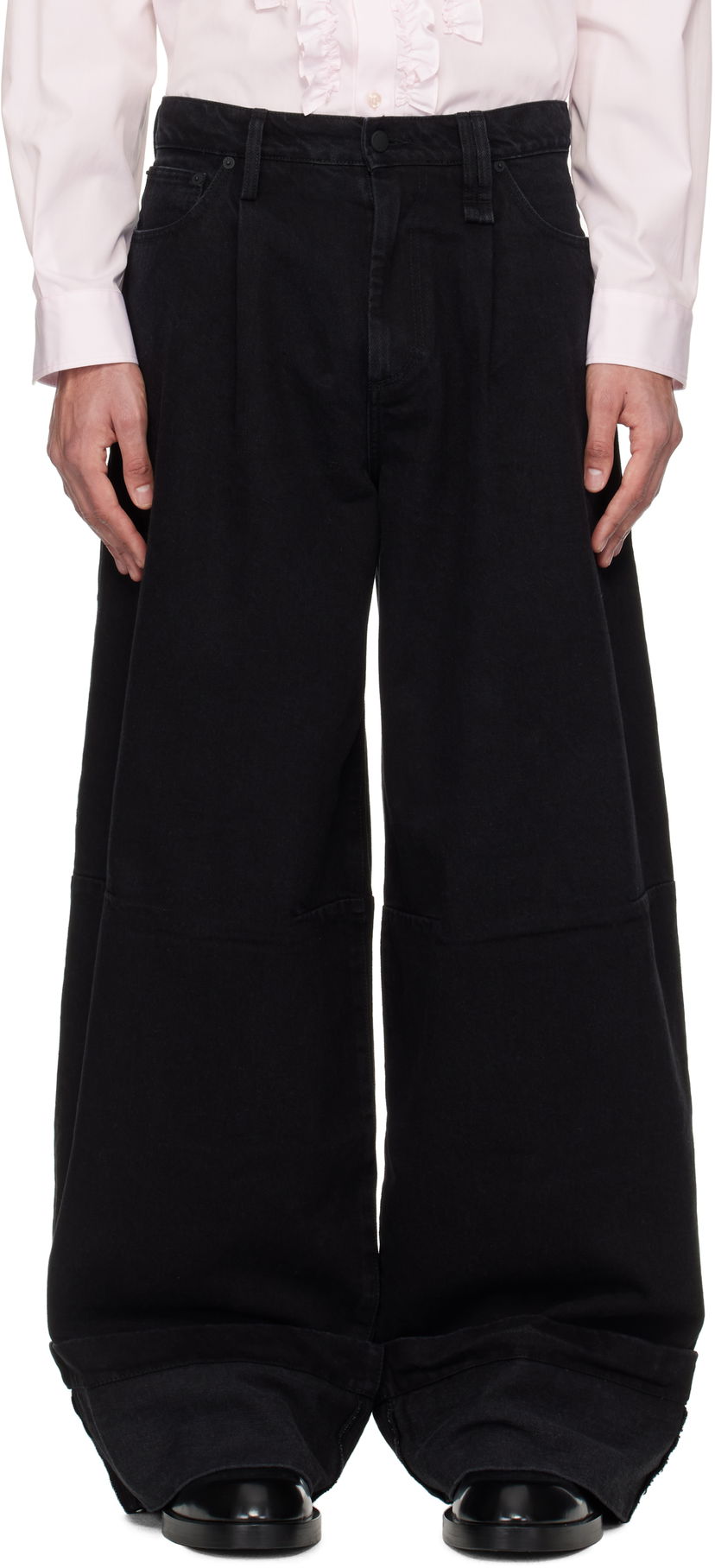 Джинси Simone Rocha Simone Rocha Embellished Puddle Jeans чорний | 4131B 1239