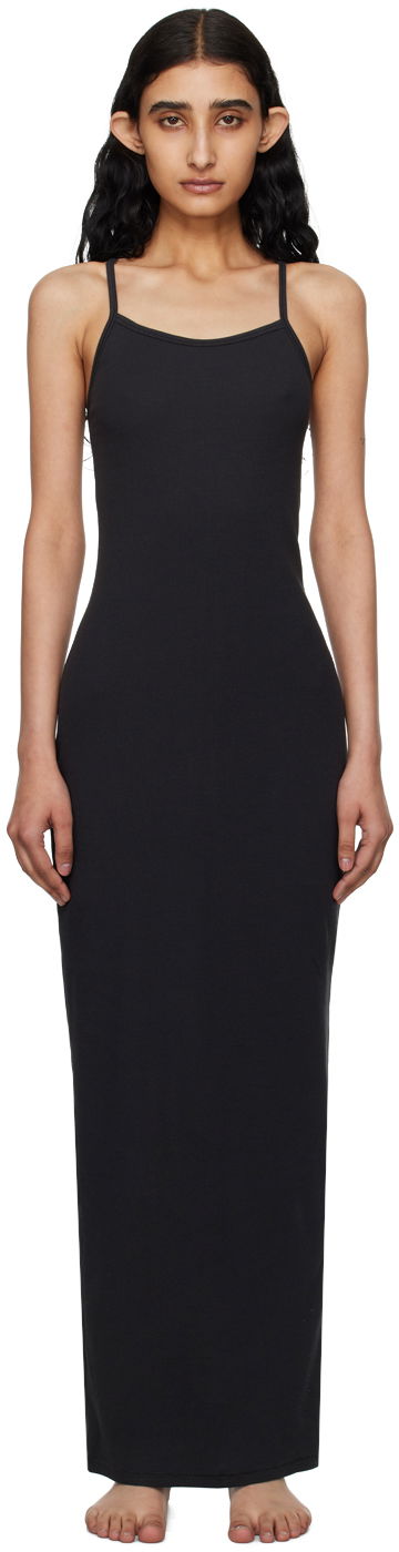 плаття SKIMS SKIMS Cotton Rib Long Cami Maxi Dress чорний | DR-MAX-5521W