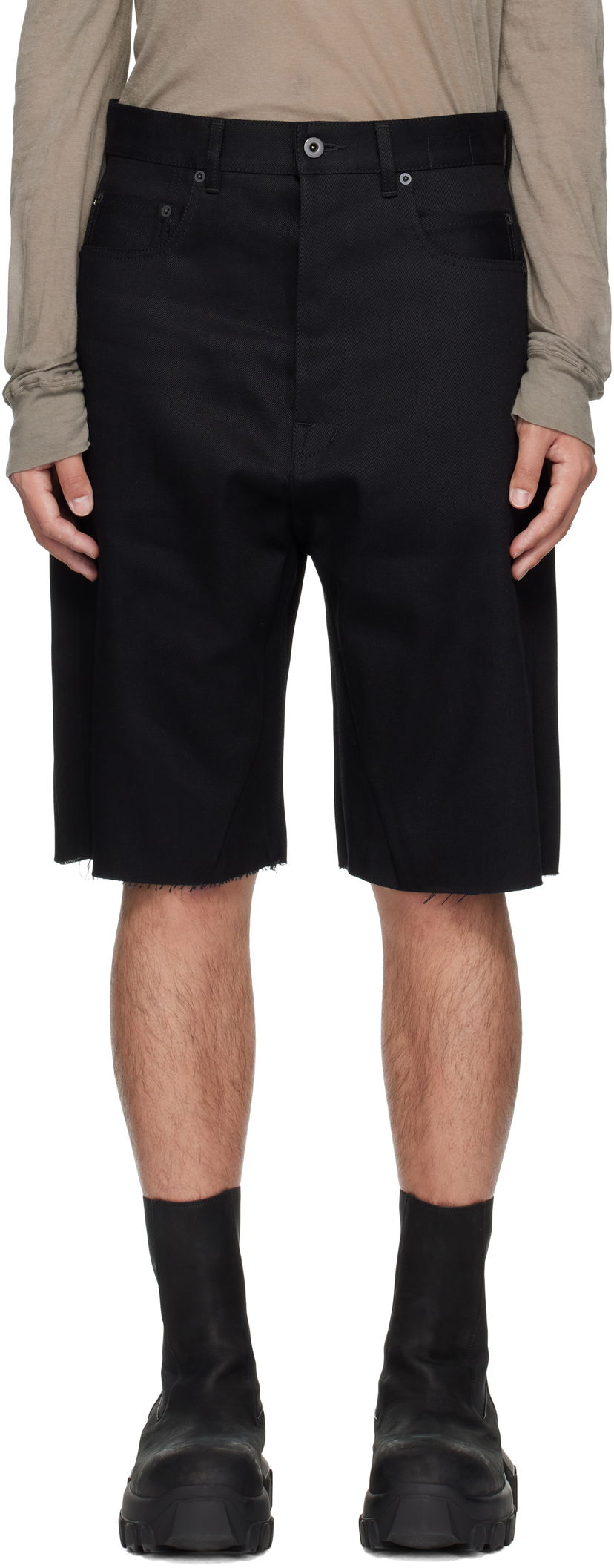 Шорти Rick Owens DRKSHDW Hollywood Geth Cutoff Denim Shorts чорний | DL01E6397 BLKJP