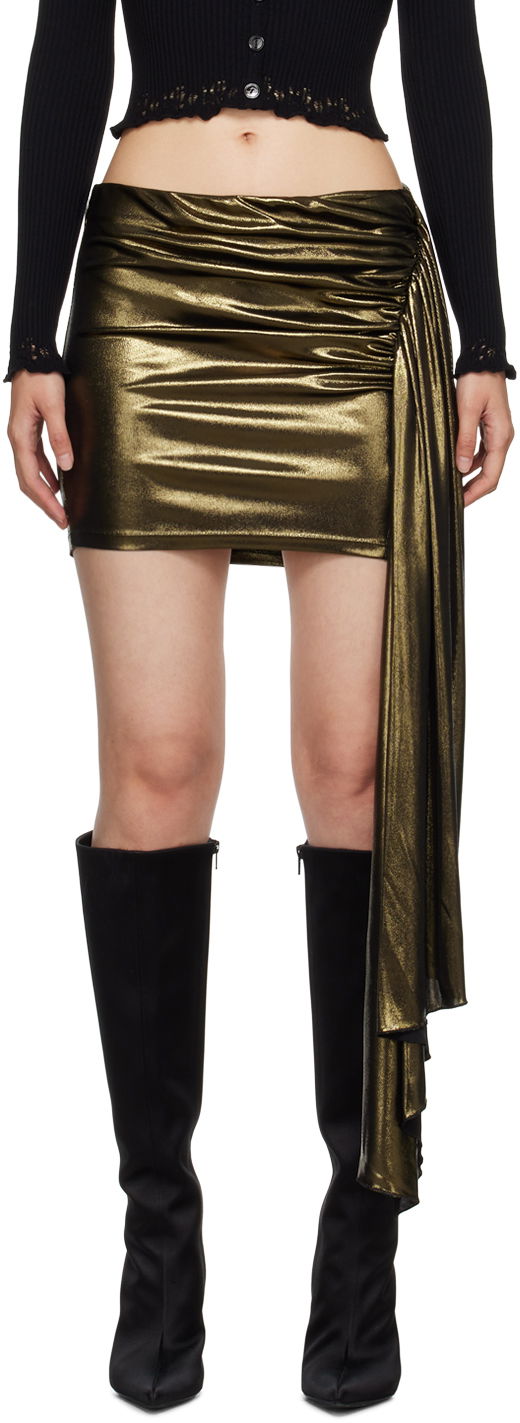 Спідниця Blumarine Gathered Metallic Mini Skirt Металік | A344G013A