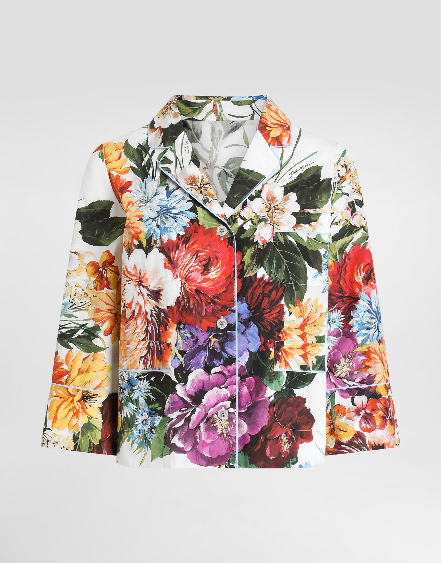 Сорочка Dolce & Gabbana Dolce & Gabbana Flower-Bouquet Print Poplin Shirt білий | F5T65THS5TRHA5PC, 0