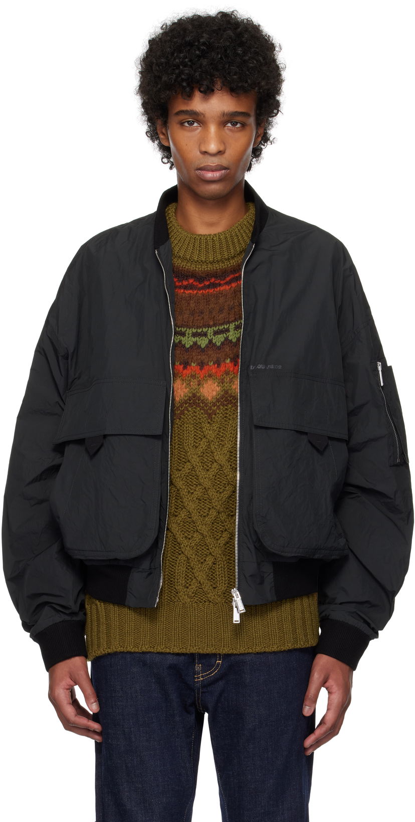 Куртка бомбер DSQUARED2 Dsquared2 Superlight 80s Bomber Jacket чорний | S74AM1568_S78520